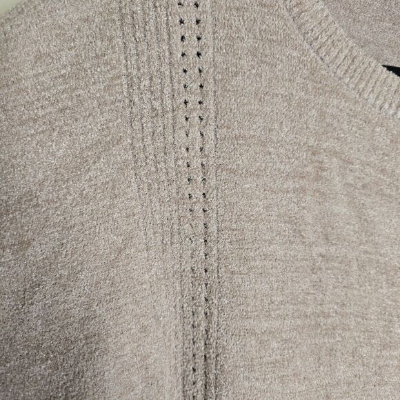 Barefoot Dreams Cozychic Ultra Lite Dockside Pullover Knit Sweater Tan Size L - Picture 3 of 11